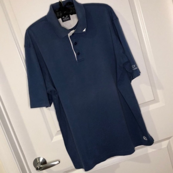 GREY GOOSE | Mens Grey Goose Logo 3-Button Collared Blue Cotton Polo | XL - Picture 2 of 9